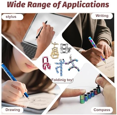 Fidget Pen, Decompression Magnetic Pen, Multifunctional Deformable Pens