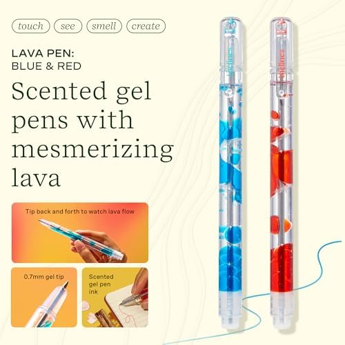 Lifelines Scented Lava Gel Pen Set, 2 Blue & Red Pack, 0.7mm