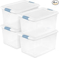Sterilite 4-Pack 64 Quart Latching Box, Dorm Room, and Closet Organization by Sterilite