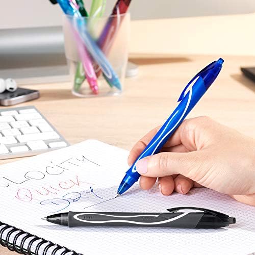 BIC Gel-Ocity Quick Dry Gel Pens, Medium Point Retractable (0.7mm), Black Ink Gel Pen, 12-Count- Pack of 18