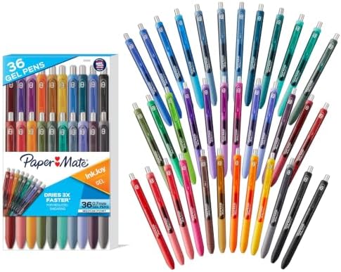 Paper Mate InkJoy Gel Pens, Retractable, Medium Point (0.7 mm), 36 Count - Office Supplies, Smooth, Colorful Ink