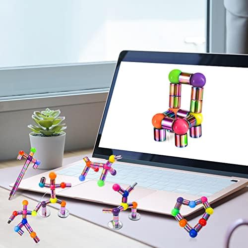 Magnetic Fidget Pen, Upgraded Rainbow Modular Magnet Writing Tool for Adults, DIY Multifunctional Decompression Desk Toy, Unique Birthday Gift for Office, Holiday Present for 14 Years and Up