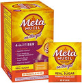 Metamucil On-the-Go, Daily Psyllium Husk Powder Supplement with Real Sugar, 4-in-1 Fiber for Digestive Health, Orange Smooth Flavored Drink, 2 pack x 30 count = 60 Packs Total