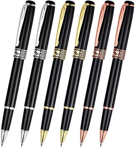 Tenare Weighted Pens for Hand Tremors Black Ink Heavy Pens, 6 Pieces