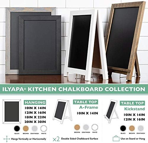 Ilyapa Framed Kitchen Chalkboard Sign, 12x16 Inch - Rustic Brown, Wall