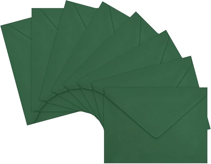 50 Pack Dark Green A7 Envelopes, Christmas Greeting Card Envelopes Self Seal by LIKAJON