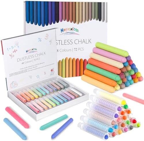 72 Pack Washable Window Chalk Set with 24 Holders - Non-Toxic Dustless Glass Chalk for Kids & Toddlers 1-3, Vivid Window Paint Art Supplies Gift for Home School Classroom