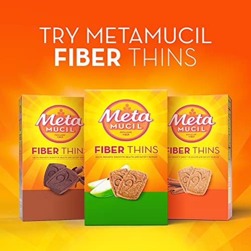 Metamucil Fiber Thins,Daily Fiber Supplement Snack,Psyllium Husk Powder,5g-Fiber per Serving,Supports Digestive Health and Satisfies Hunger,Cinnamon Spice Flavor,12 Servings Each,(Pack of 8)