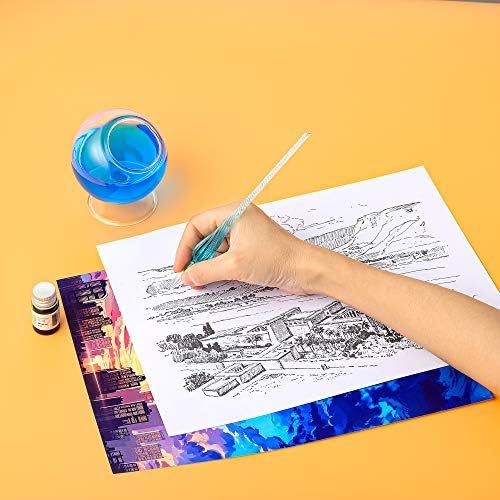 Handmade Glass Dip Pen Crystal Calligraphy Pen Signature Dipped Pen for Artist Women Men Teens,Writing Drawing Decoration Gifts (Lake Blue)