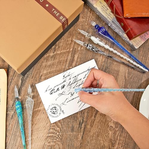 Zonon 6 Pcs Glass Dip Pen,Classic Color,Elegant Style
