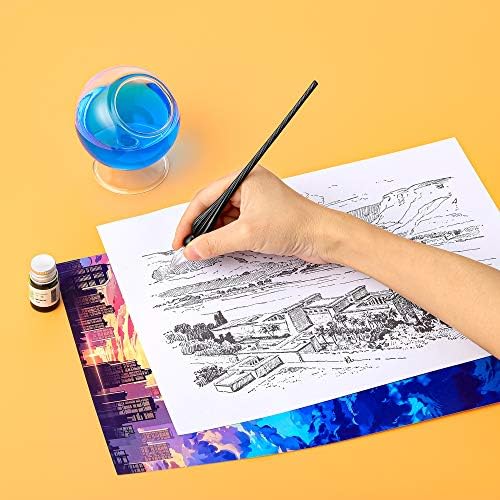 Handmade Glass Dip Pen Crystal Calligraphy Pen Signature Dipped Pen for Artist Women Men Teens,Writing Drawing Decoration Gifts (Black)