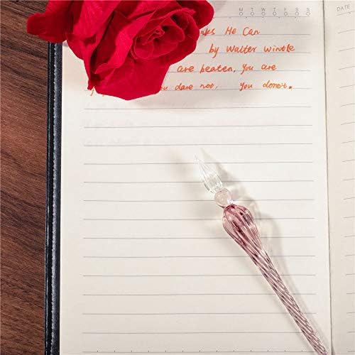 Handmade Glass Dip Pen Crystal Calligraphy Pen Signature Dipped Pen for Artist Women Men Teens,Writing Drawing Decoration Gifts (Light Purple)