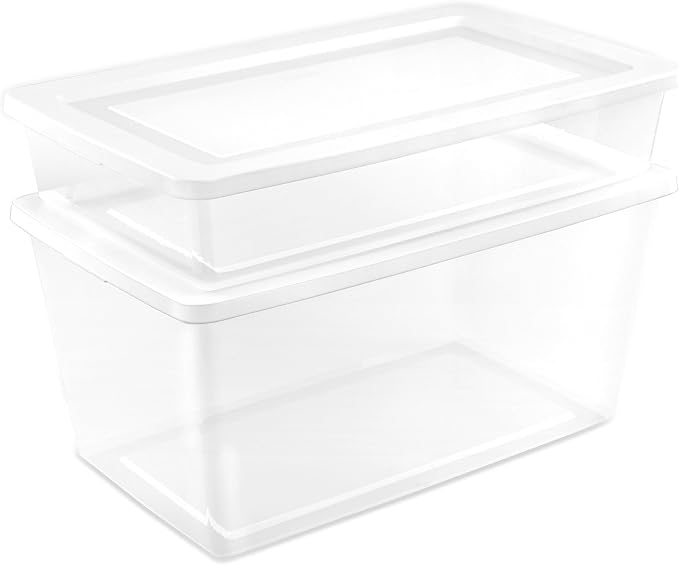 Sterilite 24-Pack 41 Quart Storage Box, Stackable Clear Plastic Bins - Image 8