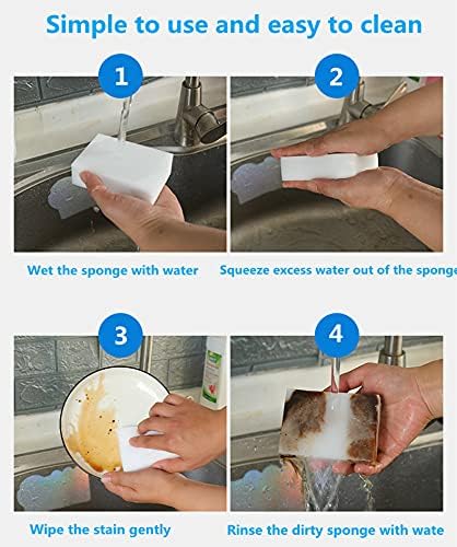 Magic Sponges Cleaning Eraser, 50 Pack Melamine Sponge Foam Pads, Wall Cleaner - Image 7
