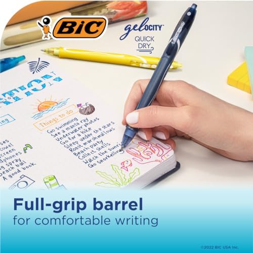 BIC Gelocity Quick Dry Ocean Themed Gel Pens, Medium Point (0.7mm), 8-Count -Pen Set, Colored Gel Pens for Note Taking and Journaling, (Pack of 2)