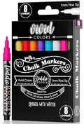 Loddie Doddie Fine Tip Liquid Chalk Markers, Chalk Markers, 8 Pack