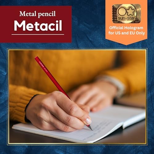 Sunstar Stationery Metacil Metallic Red Pencil Authentic Hologram S4482654