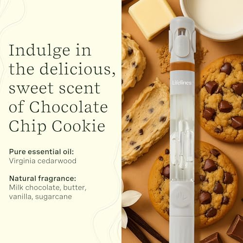 Lifelines Pen Diffuser, Chocolate Chip Cookie, 1mm Black Ballpoint Pen