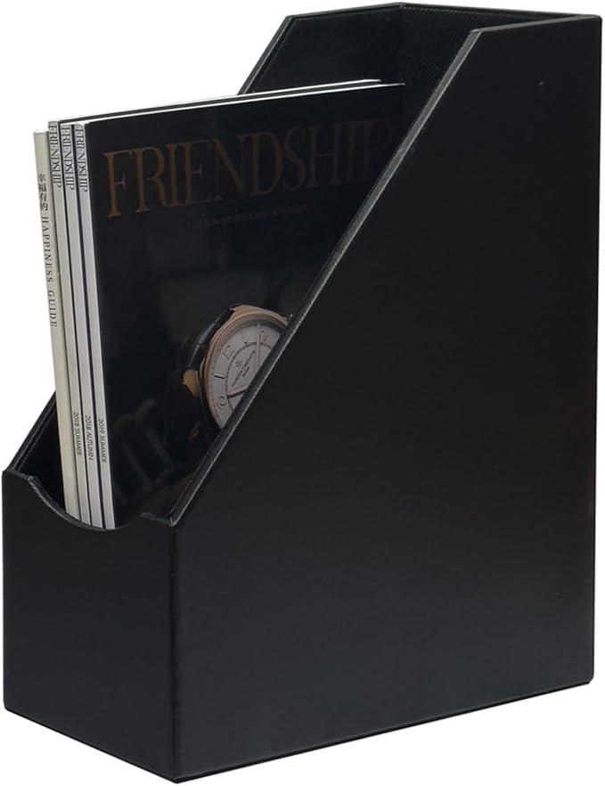 UnionBasic Magazine File Holder, Leatherette Desktop Document Organizer by UnionBasic