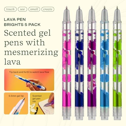 Lifelines Scented Lava Gel Pen Set, 5 Brights Multi-Color Pack, 0.5mm