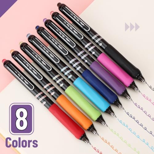 Mr. Pen- Retractable Gel Pens, 8 Pack, 0.5mm Fine Point, Colorful Ink