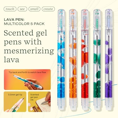Lifelines Scented Lava Gel Pen Set, 5 Multi-Color Pack, 0.5mm