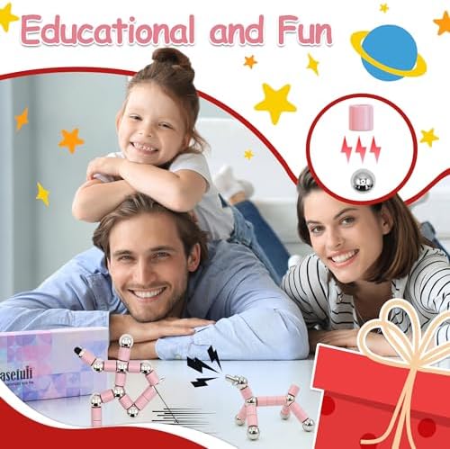 Magnetic Fidget Pen Cherry Pink – Cool Gadget for Teens Adults – Stress Relief Toy for Teens Boys Girls– Creative Deformation Pen – Unique Mother's Day Birthday Christmas Stocking Stuffers