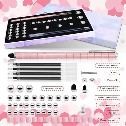 Magnetic Fidget Pen Cherry Pink – Cool Gadget for Teens Adults – Stress Relief Toy for Teens Boys Girls– Creative Deformation Pen – Unique Mother's Day Birthday Christmas Stocking Stuffers