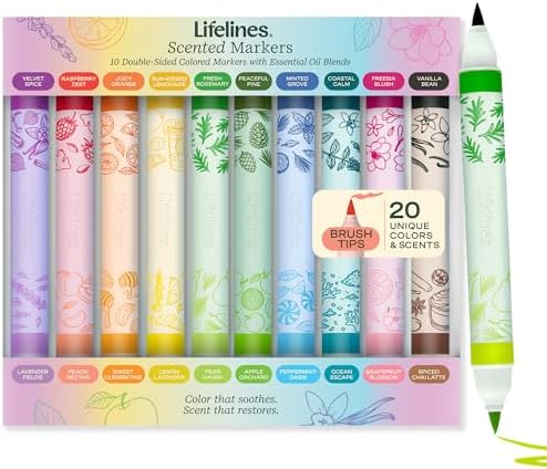 Lifelines Scented Colored Markers, 10 Double-Sided Markers
