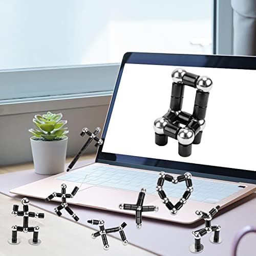 Magnetic Fidget Pen, Upgraded Black Modular Magnet Writing Tool for Adults, DIY Multifunctional Decompression Desk Toy, Unique Birthday Gift for Office, Holiday Present for 14 Years and Up