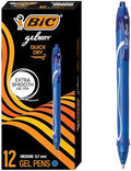 BIC Gelocity Quick Dry Blue Gel Pens, Medium Point, 0.7 mm, 12-Count Pack