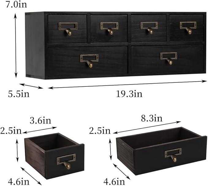 Apothecary Drawers Wooden Storage Box Vintage Wooden Drawers Wood Desktop - Image 3
