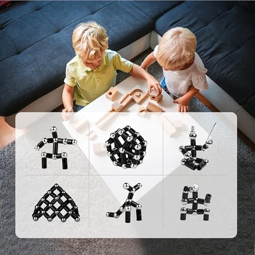 Fidget Pen, Magnetic Pen Magnetic Toy Pen, Multifunctional Deformable Magnet Fidget Toys, Novel Cool Gadget Pen, Valentine Gifts for Kids Easter Basket Stuffers (Black)