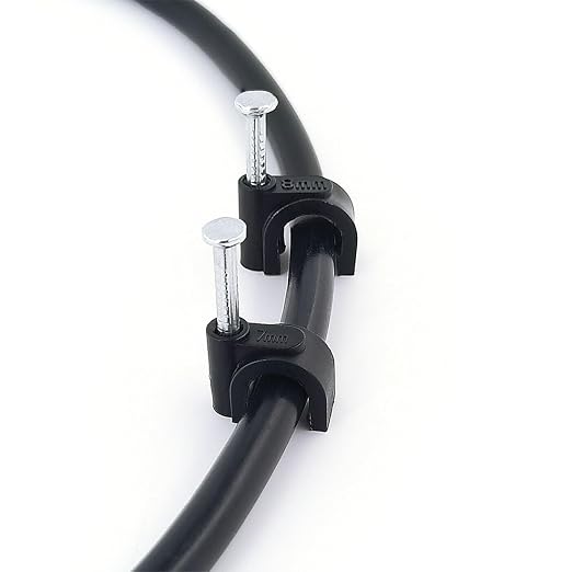 HS Cable Clips 10mm with Steel Nail 200 Pieces White，Ethernet Management U - Image 4