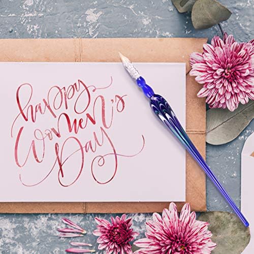 Glass Dip Pen Set,Calligraphy Pen,Crystal Signature Pen for Art, Writing, Signatures -Decoration and Business Gift