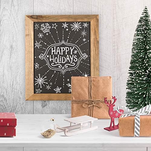 Ilyapa Magnetic Kitchen Chalkboard Sign, 18x22 Inch - Rustic Brown, Framed