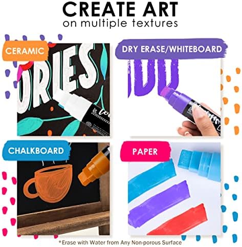 Loddie Doddie Chalk Markers for Blackboard, Wipes with Water, 15 mm, 8 Pack