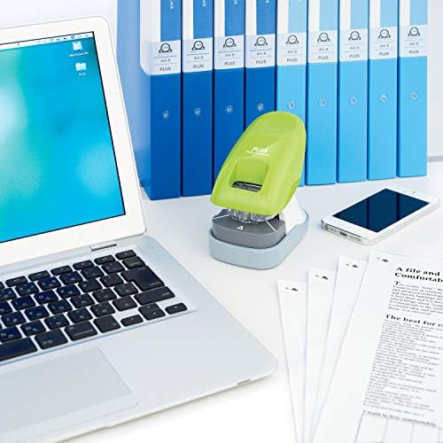 Plus Paper Clinch Desktop Staple-Free Stapler, Green