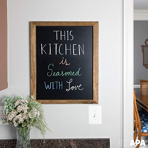 Ilyapa Magnetic Kitchen Chalkboard Sign, 18x22 Inch - Rustic Brown, Framed