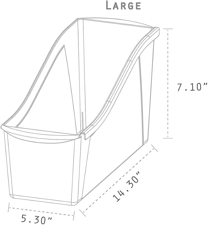 Storex Large Book Bin, 14.3 x 5.3 x 7 Inches, Case of 6, 14.3 x 5.3 x 7 Inches - Image 8
