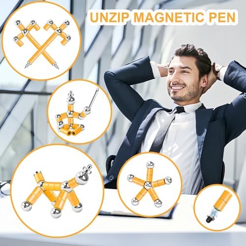 Graduation Gift Magnetic Fidget Pen: Creative Thinking Writing Tool for Teens College Students, Stress Reliever Desk Toy for Focus & ADHD, Modular Geometry Building Pen, Cool Birthday Gift for Him Her