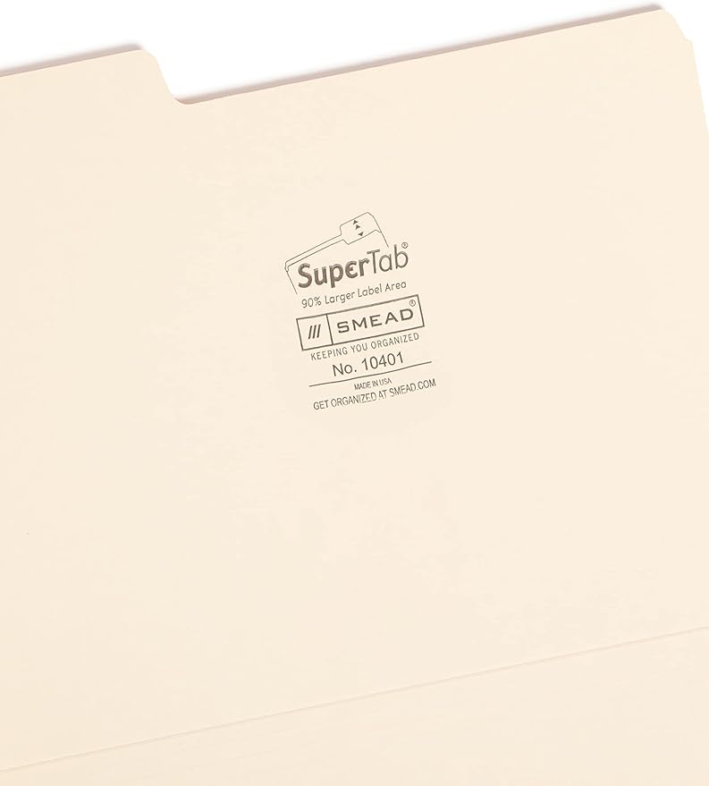 Smead SuperTab Heavyweight File Folder, Oversized 1/3-Cut Tab, Letter Size - Image 3