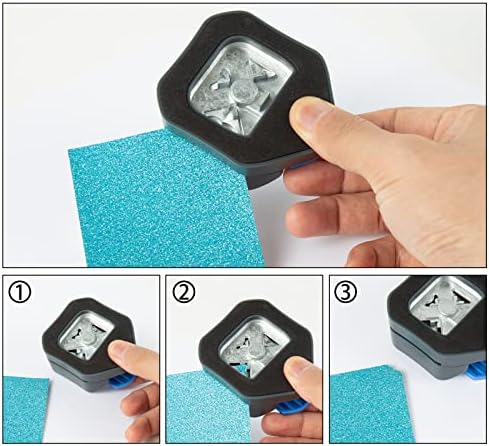 QIQQIKIN Corner Cutter 3 in 1 (R5+10MM+Scallop) Edge Rounder Punch, Paper Corner Punches for Paper Crafts, Picture Photo Clipper Laminating Scrapbook Chomper Business Card Making Junk Journal Supplies