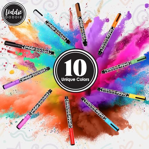 Loddie Doddie Liquid Chalk Window Markers, 1mm Tip, Earth Tones, 10 Pack
