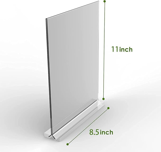 KOOLDE Acrylic Sign Holder 8.5x11 Inches 2 Pack T Shape Desktop Display Stand - Image 7