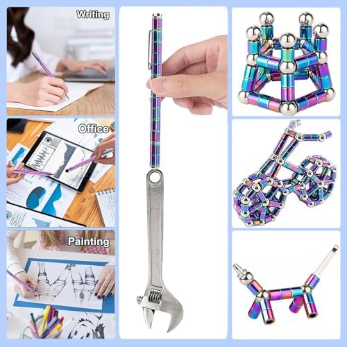 Magnetic Fidget Pen with Leak-Proof Ink, Cool Gadgets Gifts for Teenage Boys Girls Ages 13+ and Adults, Fun Magnet Pen Office Desk Accessories, Stress Relief Toys with Gift Box (Colour)