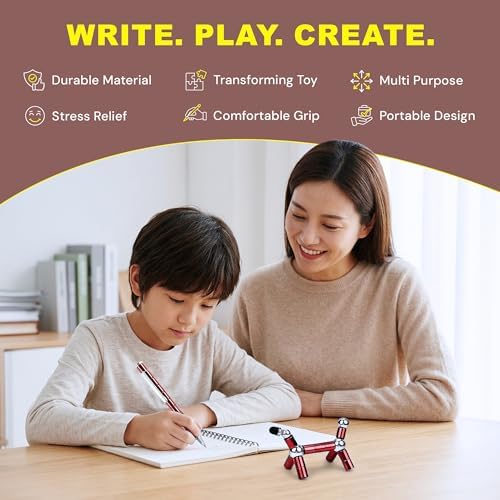 Magnetic Fidget Pen Teen Gifts, Cool Gadget for Men Teacher Appreciation Gifts Graduation Gift for Her Him Stress Relief Fidget for 13 14 15+ Year Old Boys Girls,Office Desk Accessories- Red