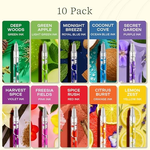 Lifelines Scented Lava Gel Pen Set, 10 Multi-Color Pack, 0.5mm