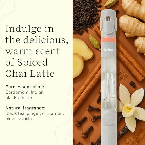 Lifelines Pen Diffuser, Spiced Chai Latte, 1mm Black Ballpoint Pen