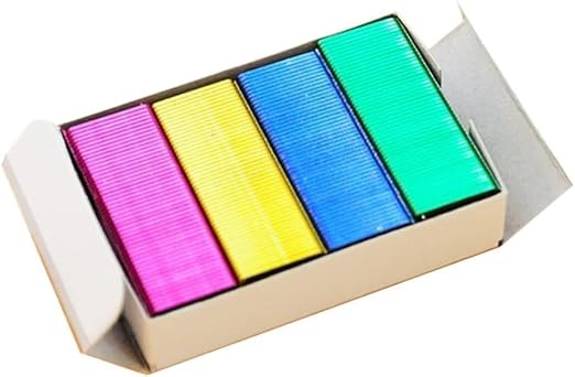 800-Count Mini Colored Staples Refills, 24mm/6mm Steel Staples by Zenarao